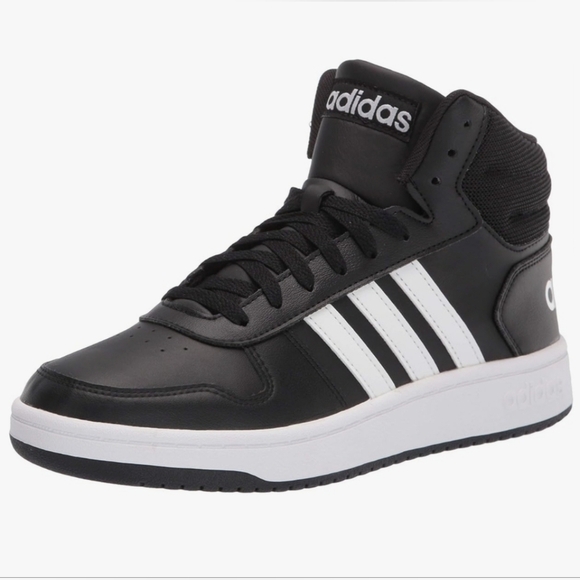 adidas Other - Boys Adidas Hoops Mid Basketball Shoes, Black/White, Size 3, EUC